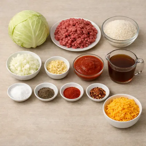 Ingredients for Savory Cabbage Roll Casserole
