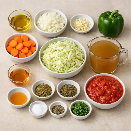 Ingredients for Savory Cabbage-Tomato Medley