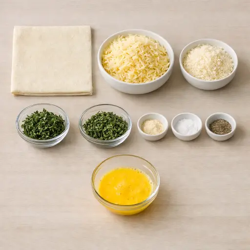 Ingredients for Savory Cheese and Herb Pinwheels