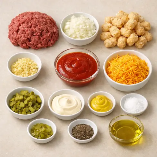 Ingredients for Savory Cheeseburger Casserole