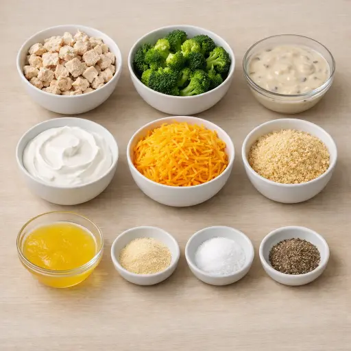 Ingredients for Savory Chicken & Broccoli Casserole