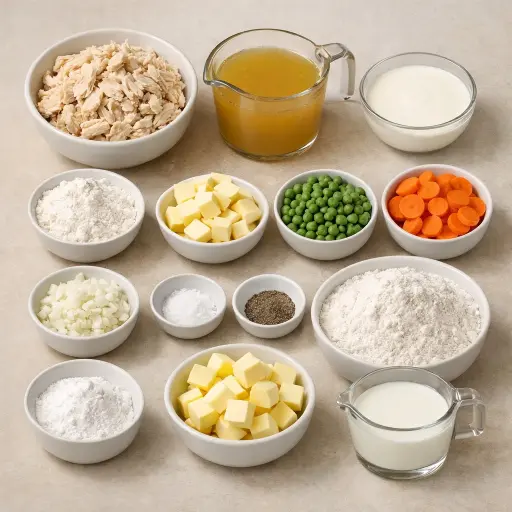 Ingredients for Savory Chicken in Cream and Biscuits