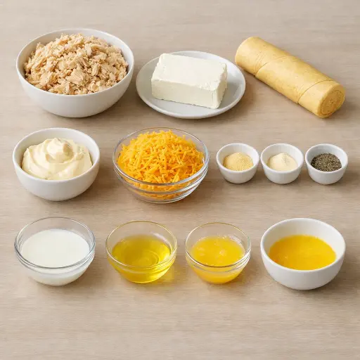 Ingredients for Savory Chicken Pastry Rolls