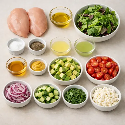 Ingredients for Savory Citrus Chicken Salad