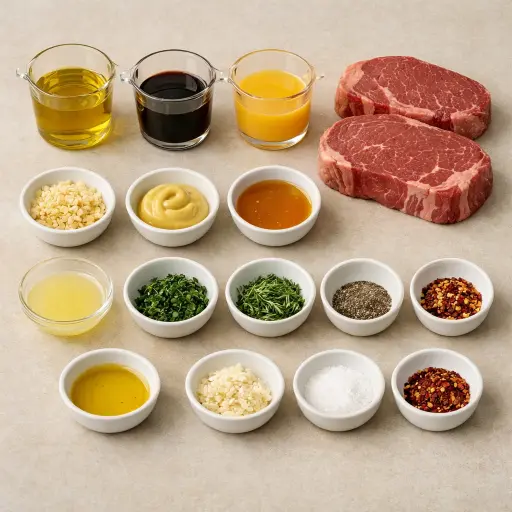 Ingredients for Savory Citrus Herb Steak Marinade