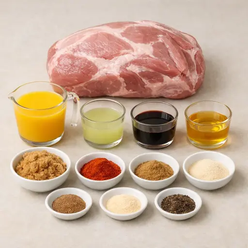 Ingredients for Savory Citrus Pulled Pork