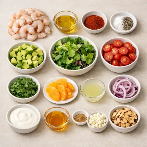 Ingredients for Savory Citrus Shrimp Salad