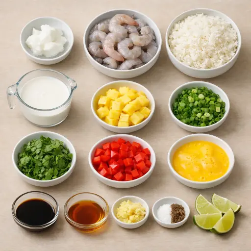 Ingredients for Savory Coconut Shrimp Fried Rice