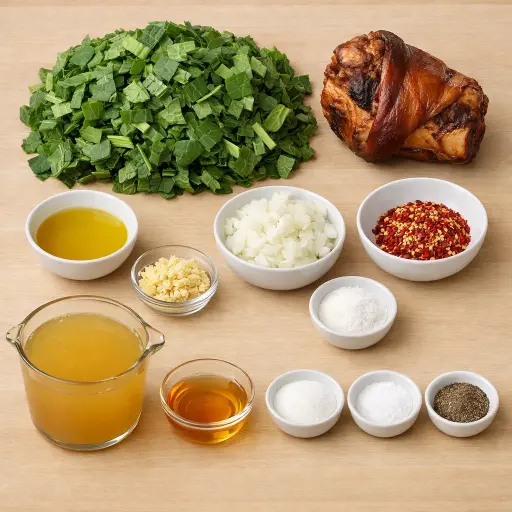 Ingredients for Savory Collard Greens