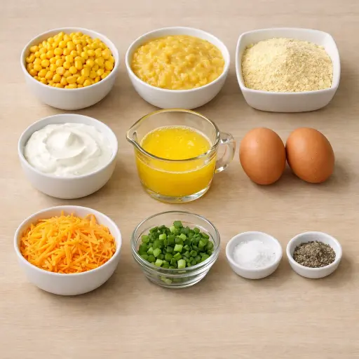 Ingredients for Savory Corn Pudding