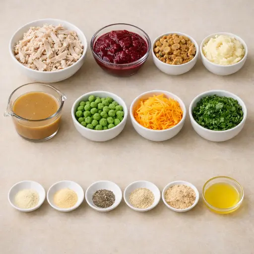Ingredients for Savory Cranberry Turkey Casserole
