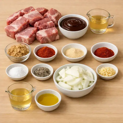 Ingredients for Savory Crock Pot Country Pork Ribs Delight
