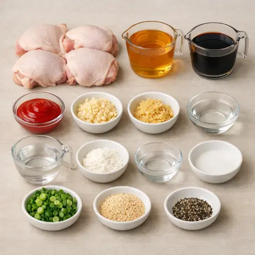 Ingredients for Savory Crockpot Chicken Thighs with Honey-Garlic Glaze