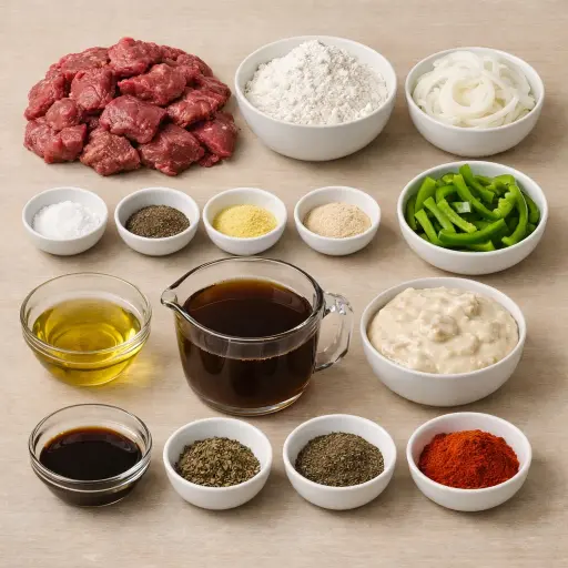 Ingredients for Savory Crockpot Cube Steak Delight