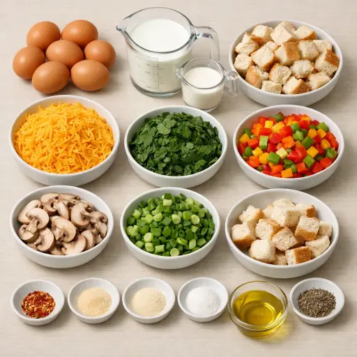 Ingredients for Savory Garden Breakfast Casserole