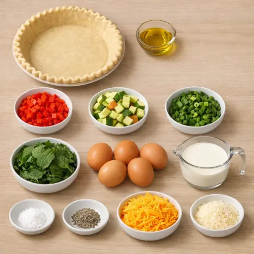 Ingredients for Savory Garden Veggie Quiche