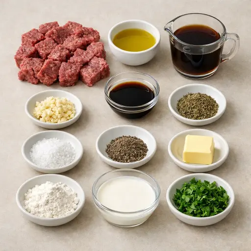 Ingredients for Savory Garlic Cube Steak