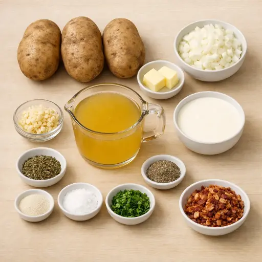 Ingredients for Savory Garlic Potato Soup