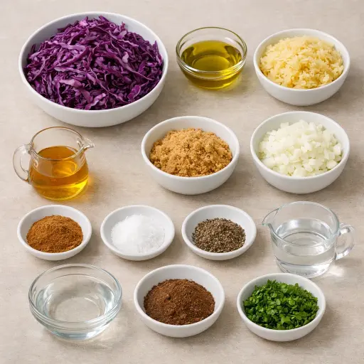 Ingredients for Savory German Red Cabbage Delight