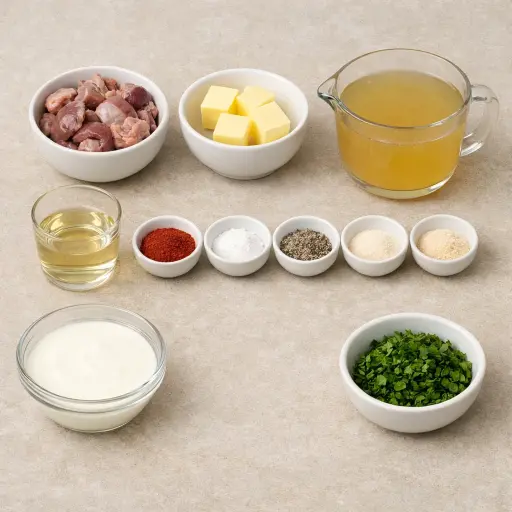 Ingredients for Savory Giblet Gravy with Smoked Paprika