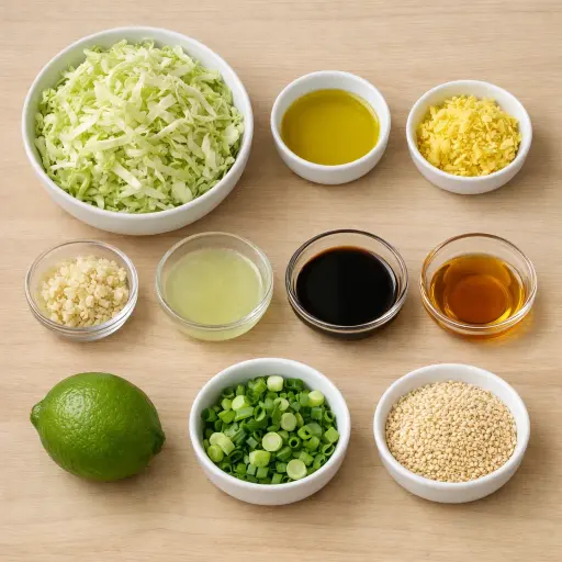 Ingredients for Savory Ginger-Lime Sautéed Cabbage
