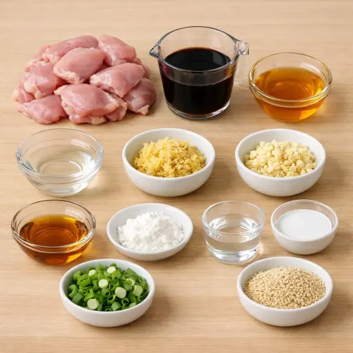 Ingredients for Savory Ginger Teriyaki Chicken