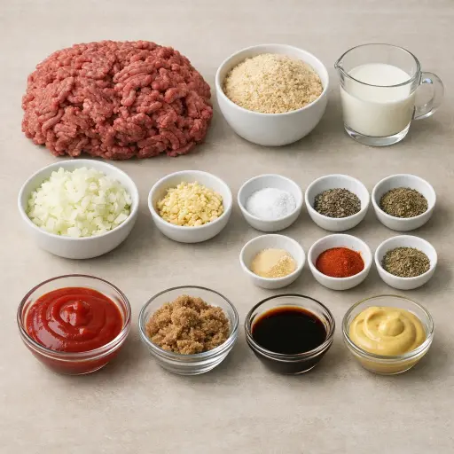 Ingredients for Savory Glazed Meatloaf