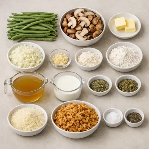 Ingredients for Savory Green Bean and Mushroom Casserole