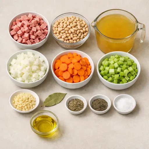 Ingredients for Savory Ham and White Bean Delight