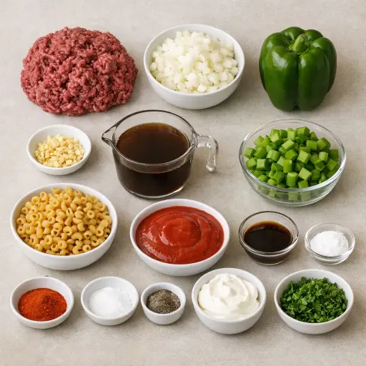 Ingredients for Savory Hamburger Goulash