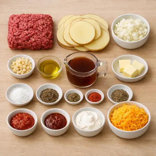 Ingredients for Savory Hamburger Potato Delight