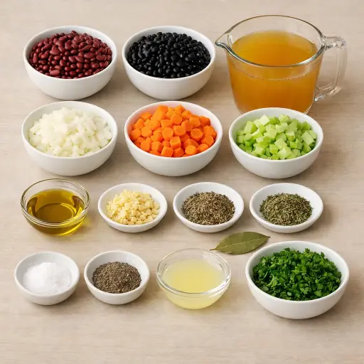 Ingredients for Savory Harvest Bean Soup
