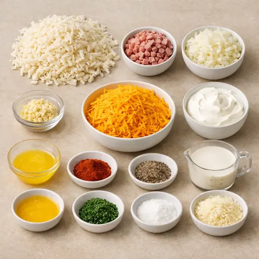 Ingredients for Savory Hash Brown Potato Casserole Supreme