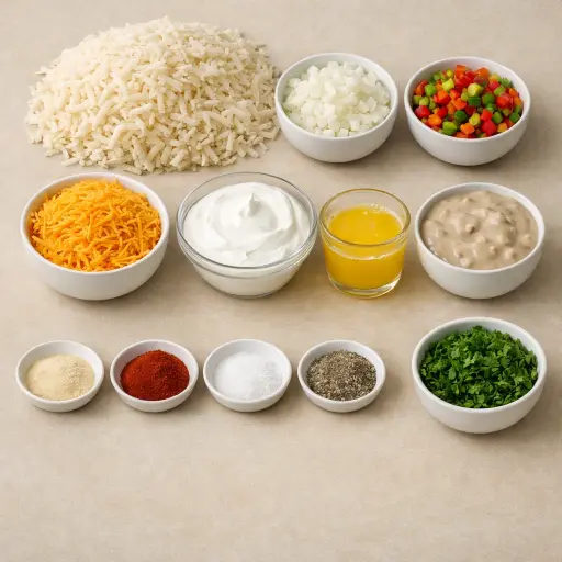 Ingredients for Savory Hashbrown Casserole Delight