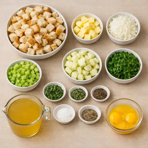 Ingredients for Savory Herb & Apple Dressing