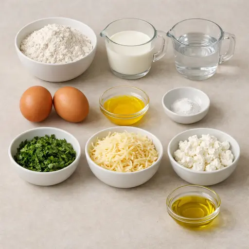 Ingredients for Savory Herb & Cheese Crepes
