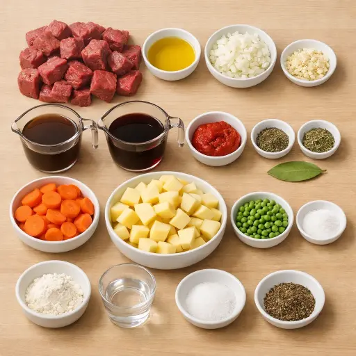 Ingredients for Savory Herb & Garlic Beef Casserole