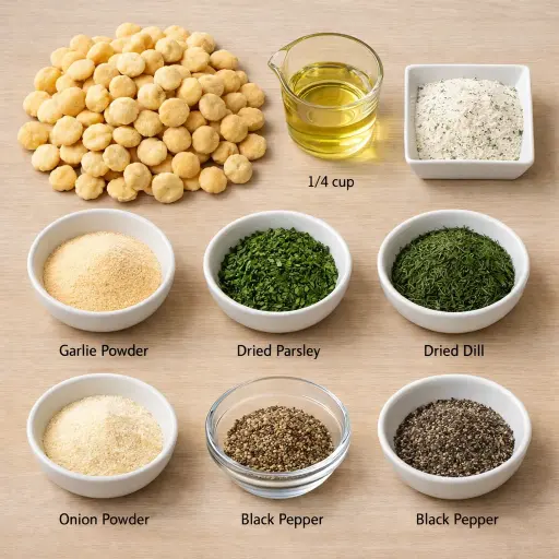 Ingredients for Savory Herb & Garlic Oyster Crackers
