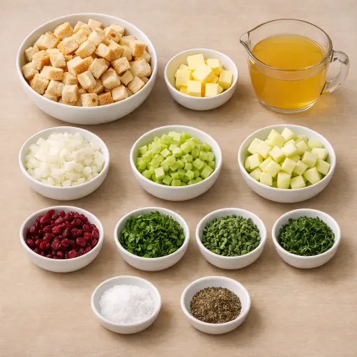 Ingredients for Savory Herb and Apple Stuffing