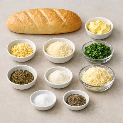 Ingredients for Savory Herb and Cheese Garlic Bread