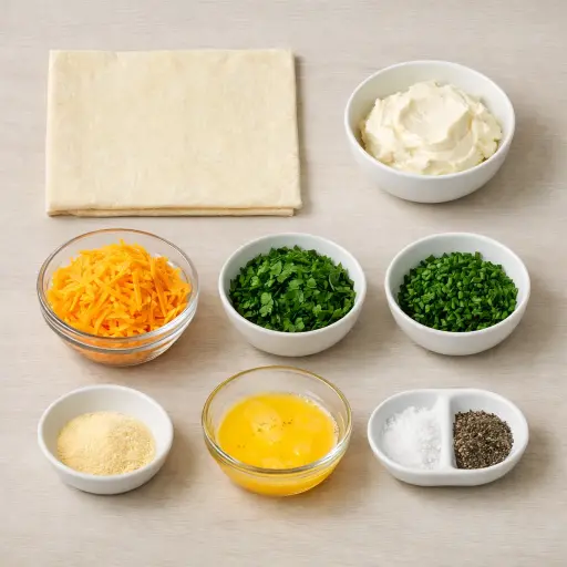 Ingredients for Savory Herb and Cheese Pinwheels