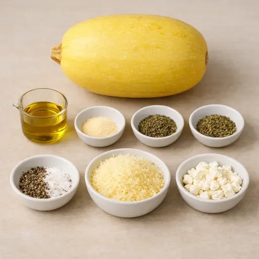 Ingredients for Savory Herb and Cheese Roasted Spaghetti Squash