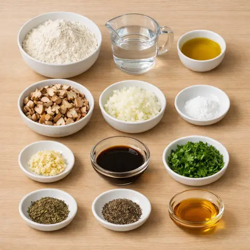 Ingredients for Savory Herb and Mushroom Dumplings
