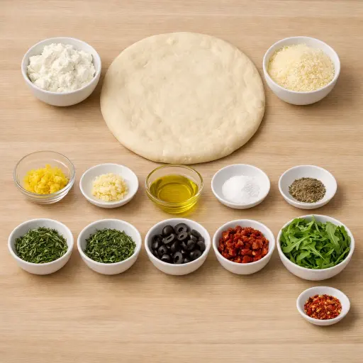 Ingredients for Savory Herb and Ricotta Pizza