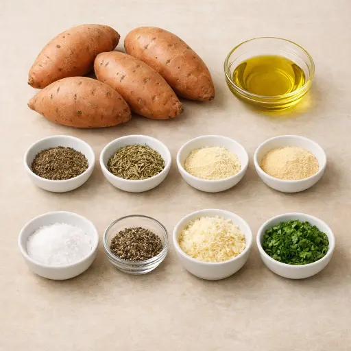 Ingredients for Savory Herb-Baked Sweet Potatoes