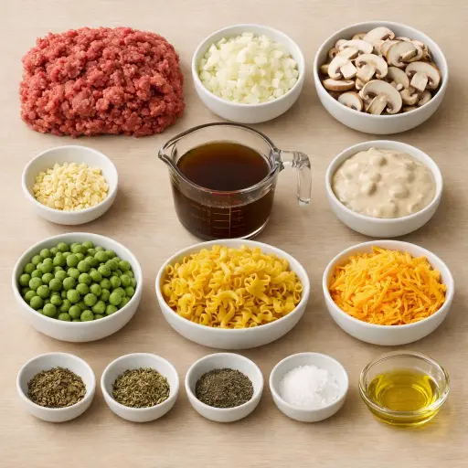 Ingredients for Savory Herb Beef Casserole