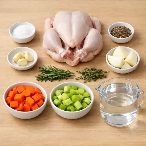 Ingredients for Savory Herb Boiled Chicken