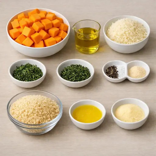 Ingredients for Savory Herb Butternut Squash Bake