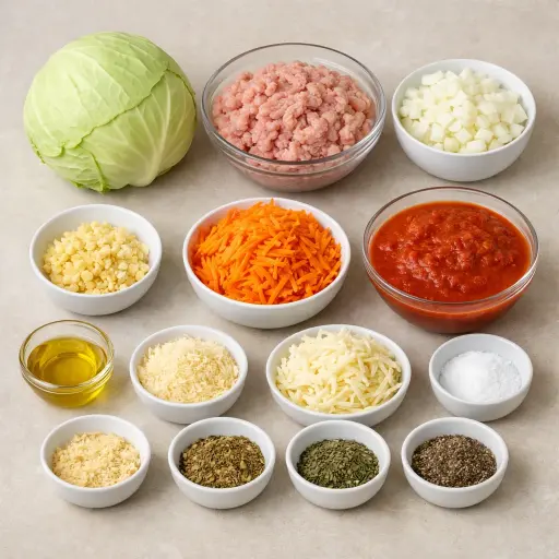 Ingredients for Savory Herb Cabbage Casserole