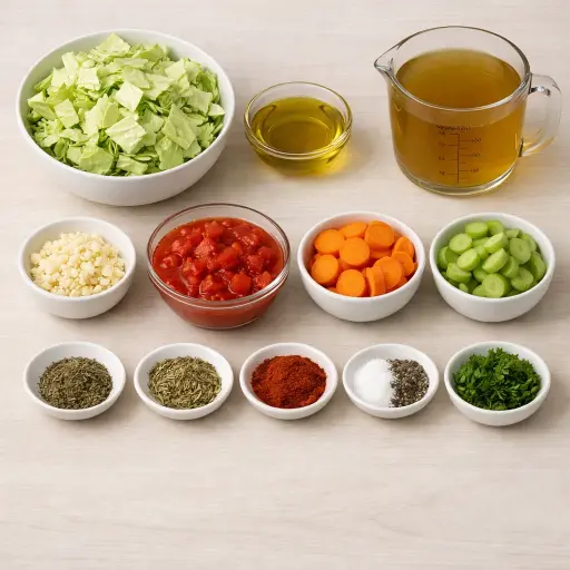 Ingredients for Savory Herb Cabbage Soup